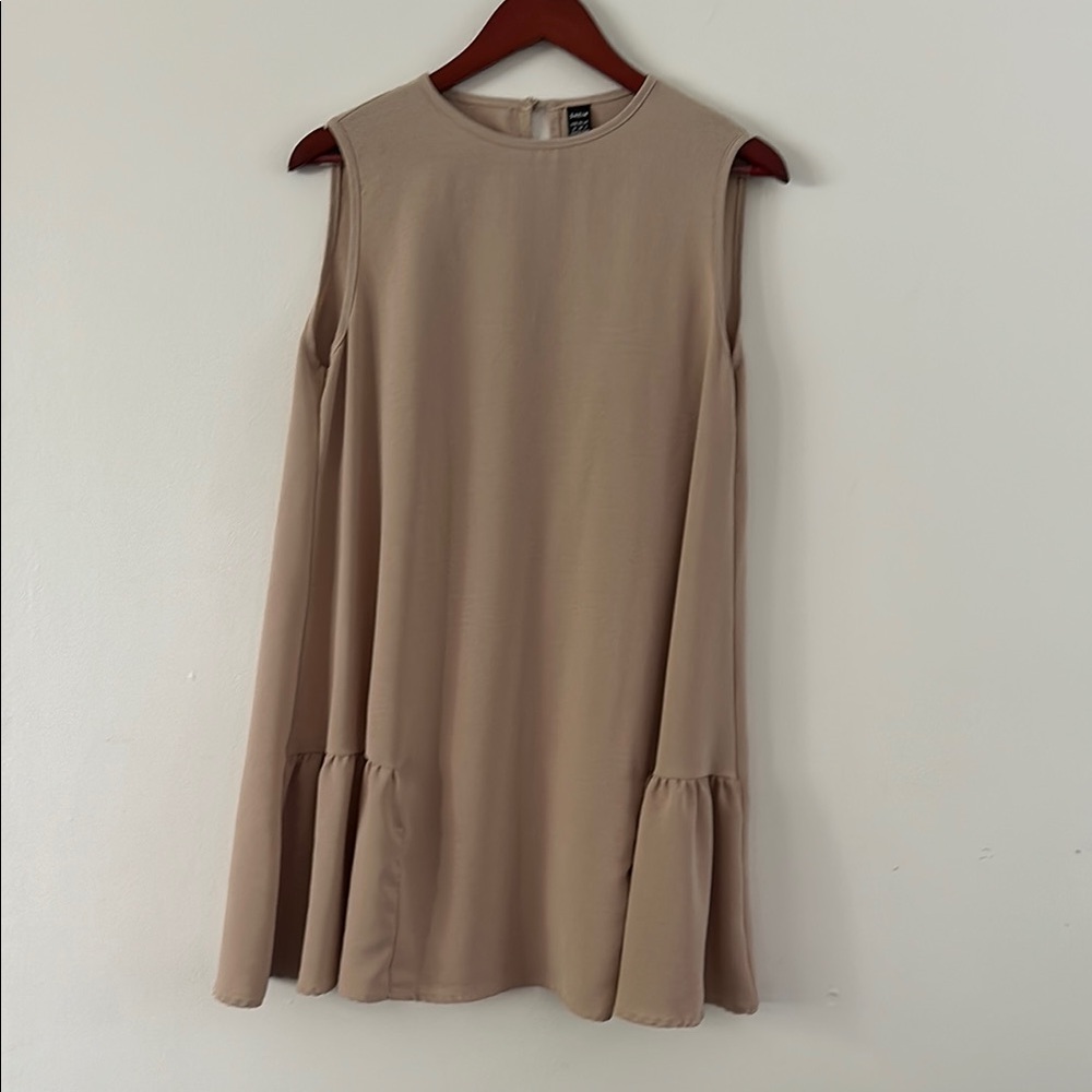 SHEIN Tan Sleeveless A-Line Dress